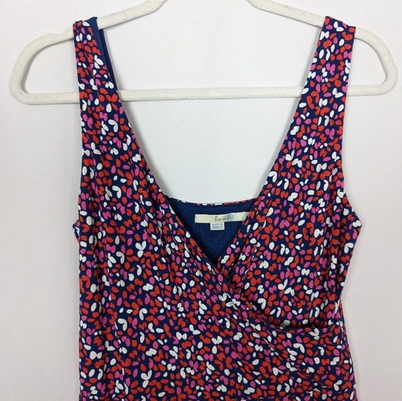 Boden sz. 8 Willa Sleeveless Jersey Wrap Floral Butterfly Print Midi Swing Dress - Picture 5 of 10